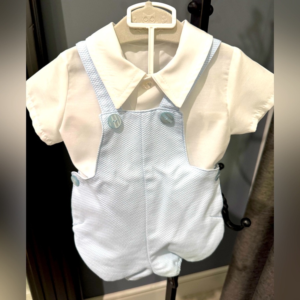Light blue Diaper Cover with White Shirt